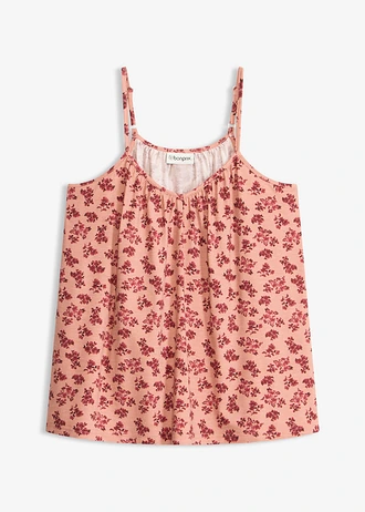 Top bretelles spaghetti • marron poudré floral • Boutique bonprix