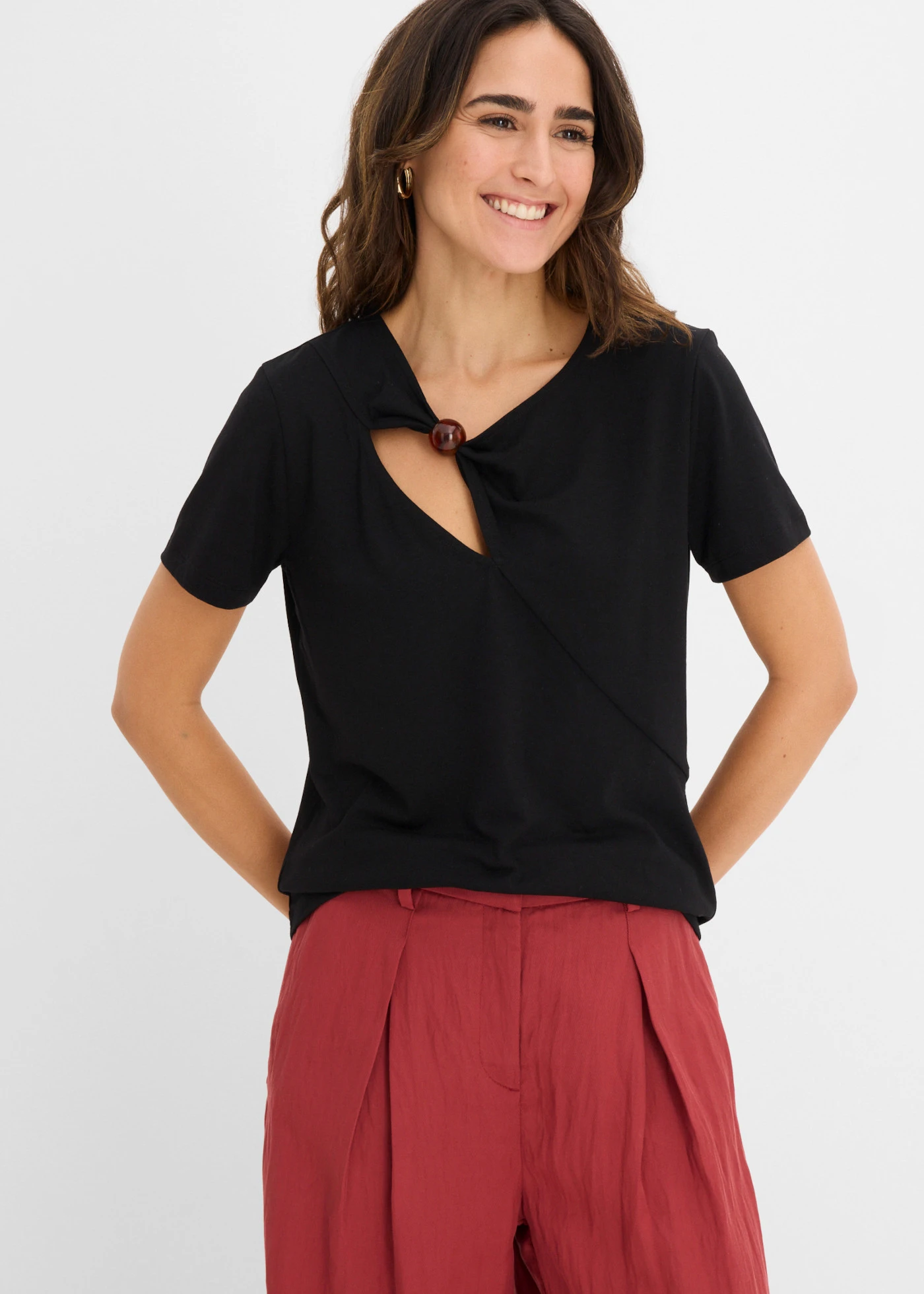 T-shirt van een soepele viscosemix • zwart • bonprix online shop