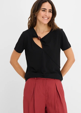 T-shirt van een soepele viscosemix • zwart • bonprix online shop