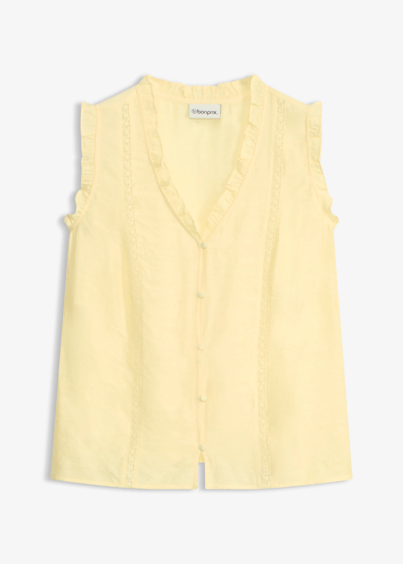 Top met kanten inzet • lichtgeel • bonprix online shop