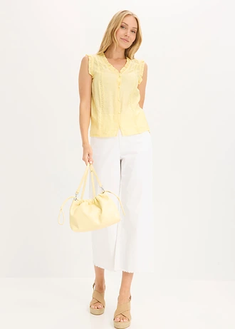 Top met kanten inzet • lichtgeel • bonprix online shop