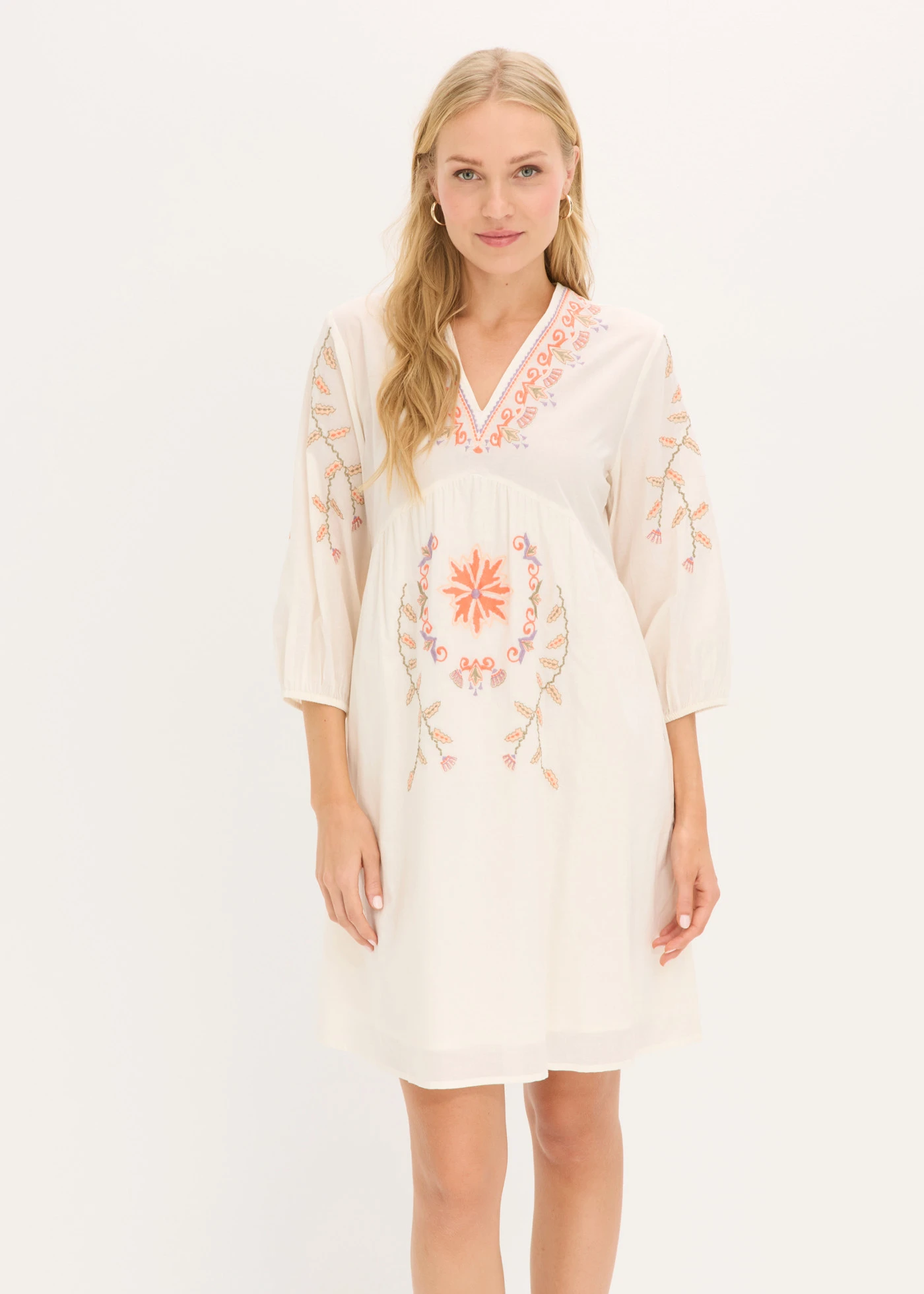 Rochie mini din bumbac 100% • alb perlat • magazin bonprix