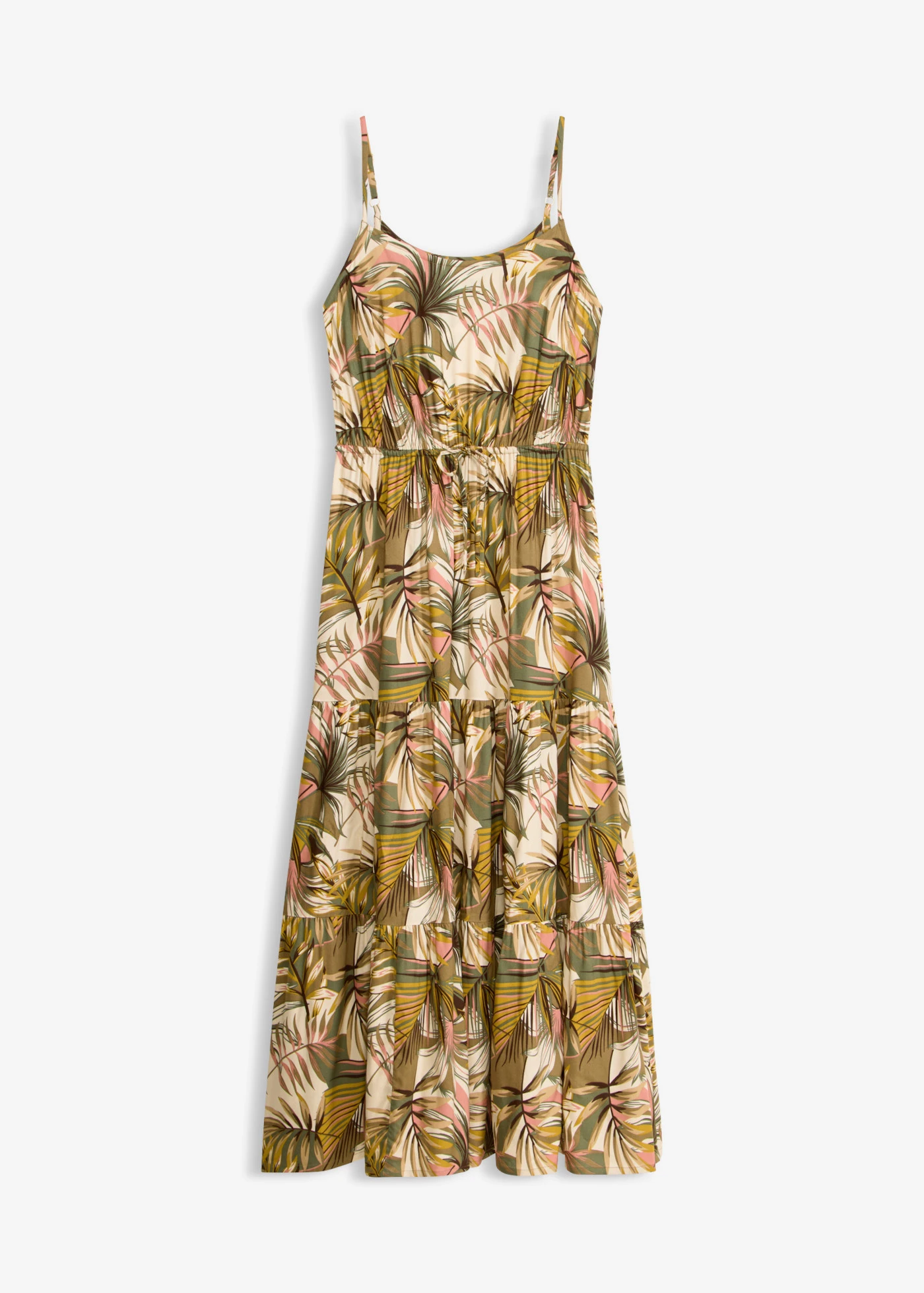 Maxi ruha puha viszkózból • natúrzöld mintás plus size • bonprix áruház