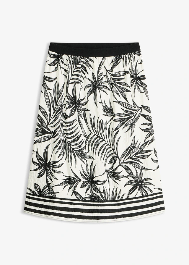 Rok met comfortband • zwart/wit gedessineerd • bonprix online shop
