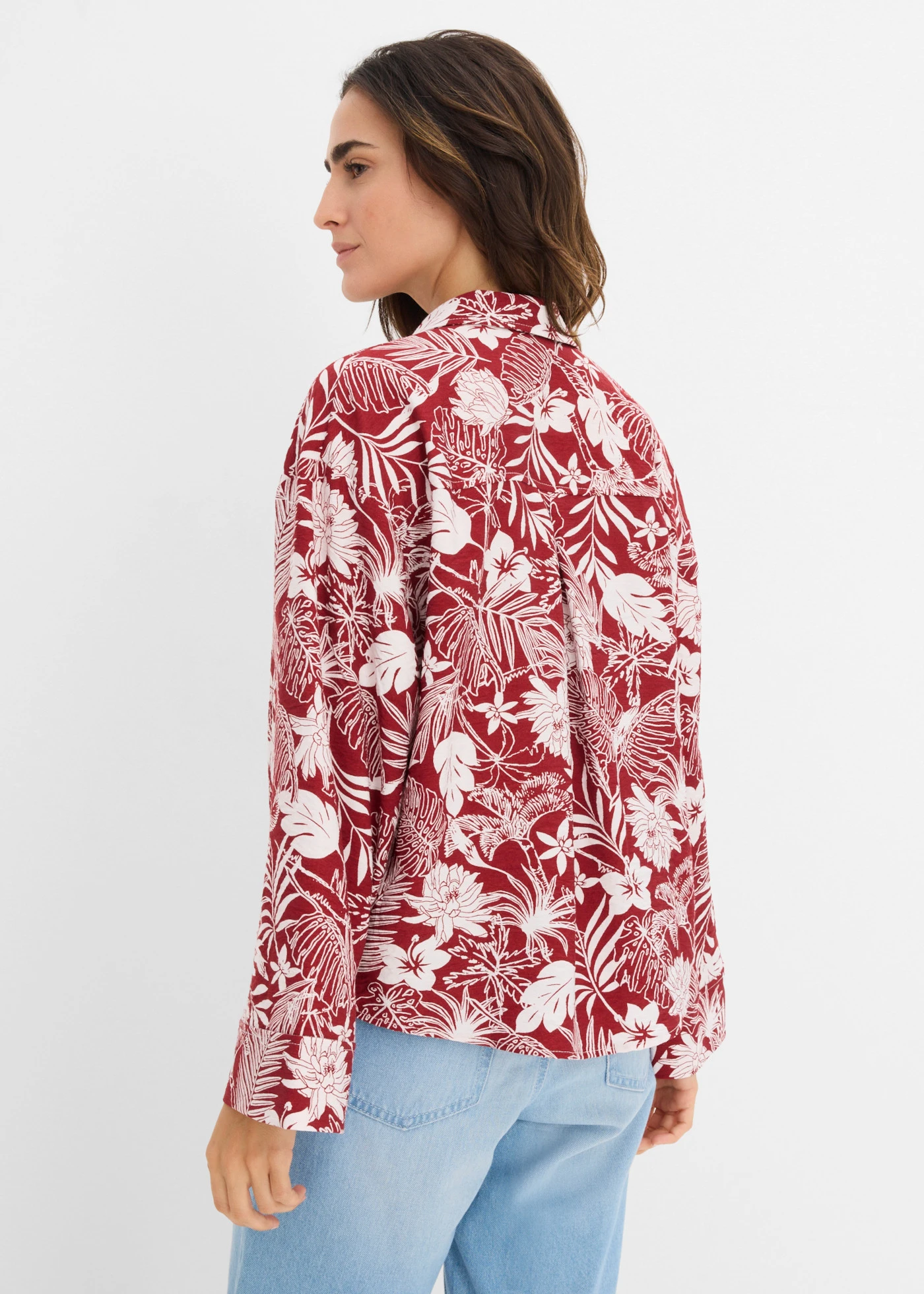 Resort blouse van een viscose-mix • woestijnrood-wolwit gedessineerd • bonprix online shop