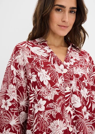 Resort blouse van een viscose-mix • woestijnrood-wolwit gedessineerd • bonprix online shop