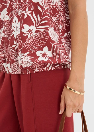 Jersey top van viscose • woestijnrood-wolwit gedessineerd • bonprix online shop
