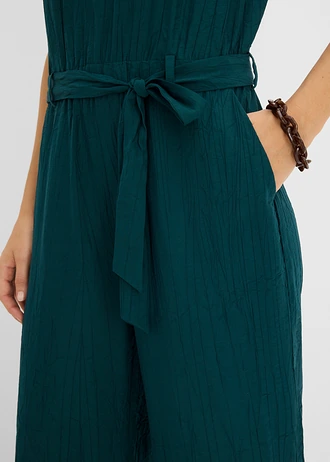 Jumpsuit van viscose met kelkkraag • diepgroen • bonprix online shop