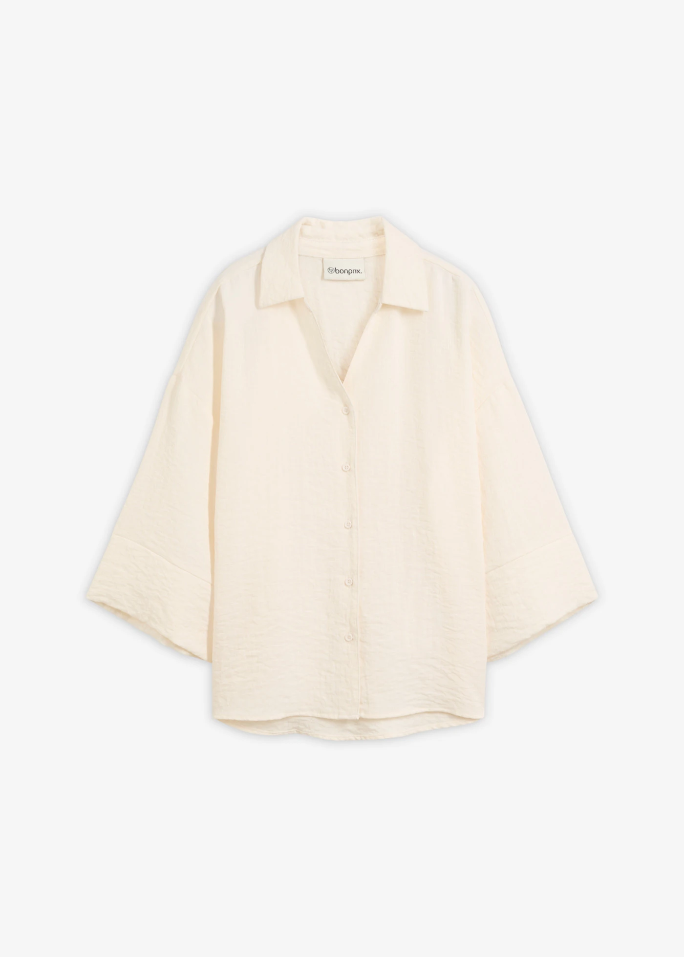 Bluzka oversize z mieszanki wiskozy • biel wełny • sklep bonprix