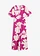 Robe longue 100% coton, Couleur: rose-fuchsia floral