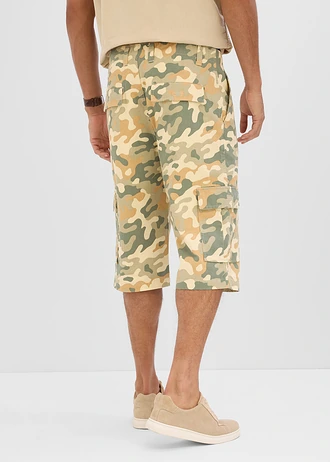 Lange cargo bermuda van twill, Loose Fit • camouflage • bonprix online shop