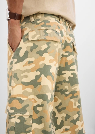 Lange cargo bermuda van twill, Loose Fit • camouflage • bonprix online shop