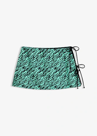 Jupe de bain réversible • noir-vert menthe zèbre • Boutique bonprix
