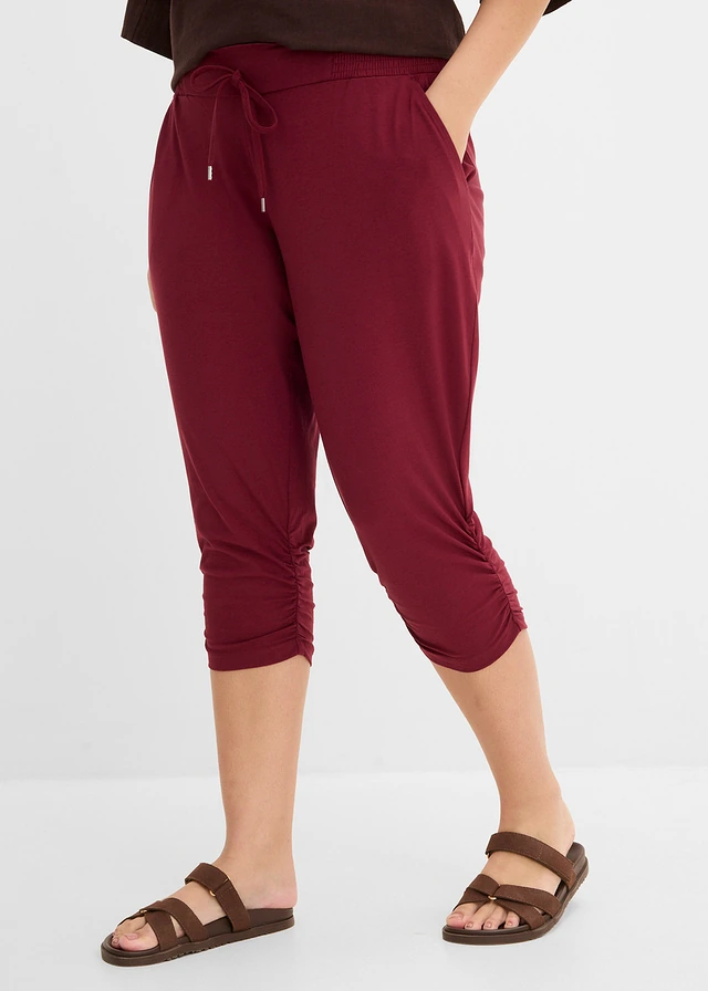 Pantalon en jersey coton, Couleur: rouge érable