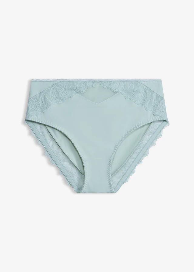 Maxislip met sierlijk kant, Kleur: lichtmenthol