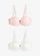 Lot de 2 soutiens-gorge balconnet, bretelles amovibles, Couleur: rose clair + écru
