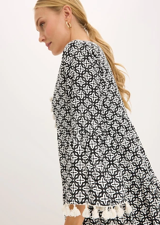 Robe-tunique en viscose douce • noir-écru • Boutique bonprix