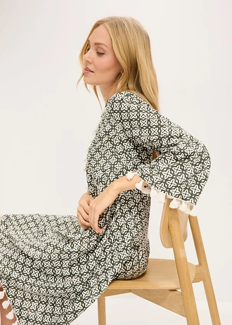 Robe-tunique en viscose douce • olive foncé/écru • Boutique bonprix