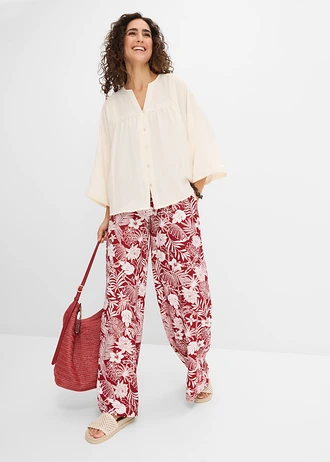 Blouse in een viscosemix, Kleur: wolwit