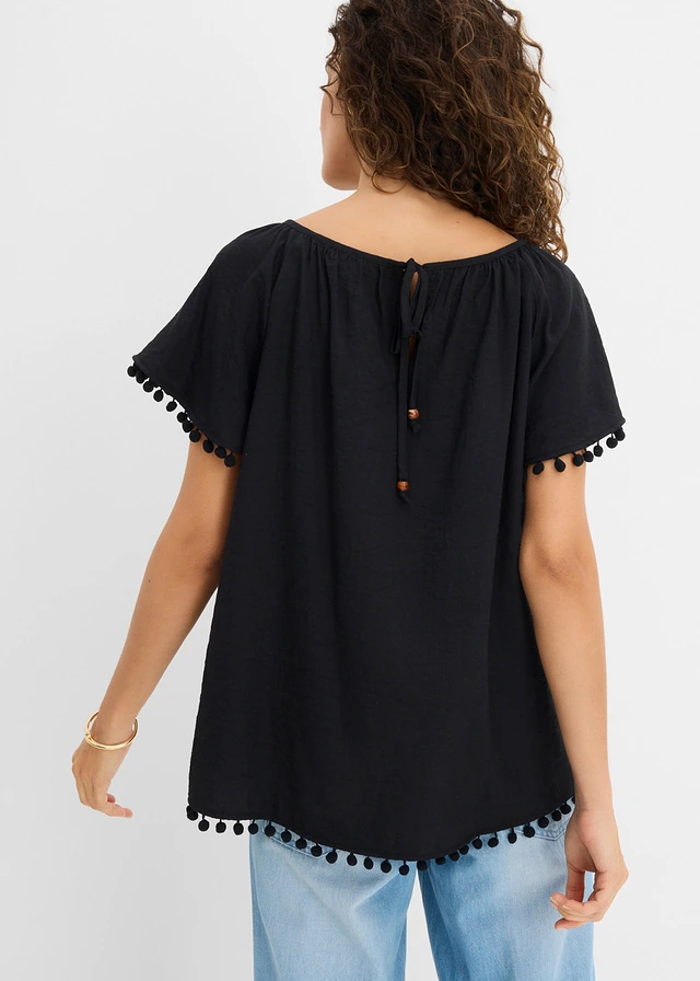 Blúzka z mäkkého viskózového mixu • čierna • obchod bonprix