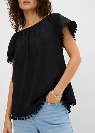 Blouse in een zachte viscosemix • zwart • bonprix online shop