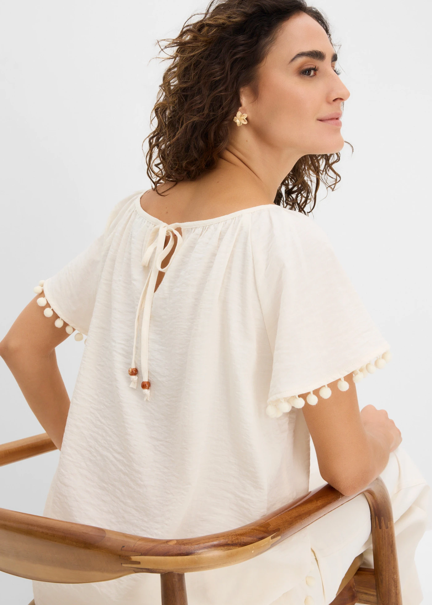 Blouse in een zachte viscosemix • wolwit • bonprix online shop