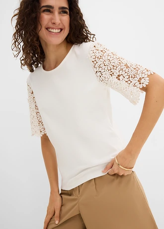 T-shirt en coton • écru • Boutique bonprix