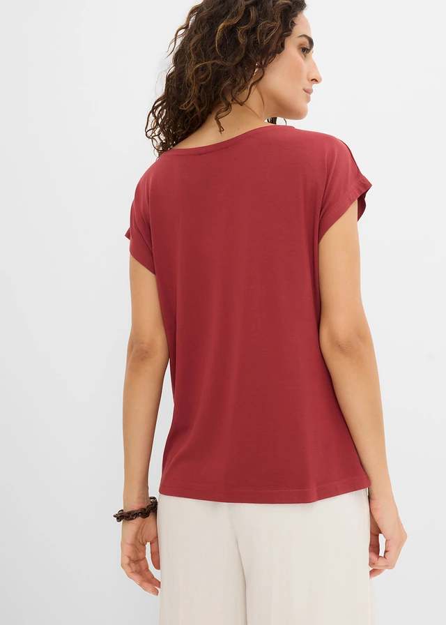 Shirt in een viscosemix, Kleur: woestijnrood