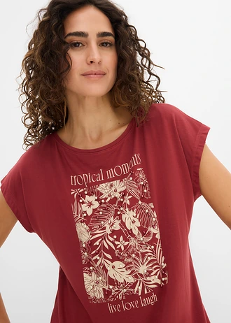 T-shirt z mieszanki wiskozy • czerwony pustynny • sklep bonprix