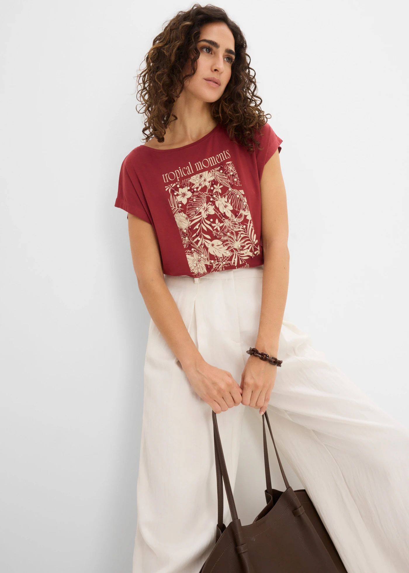 Shirt in een viscosemix • woestijnrood • bonprix online shop