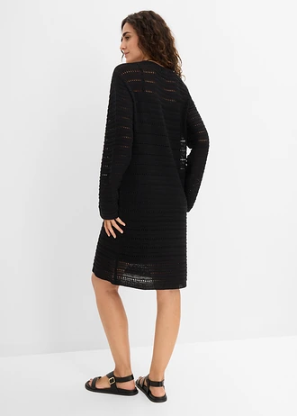 Rochie mini tricotată • negru • magazin bonprix
