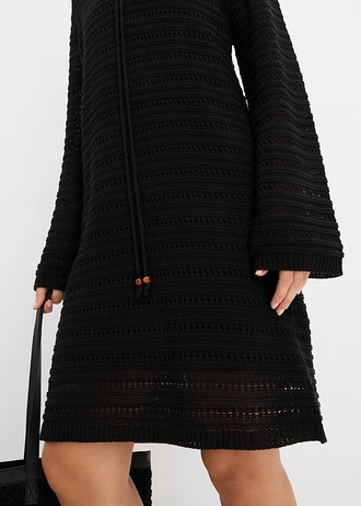 Gebreide mini jurk • zwart • bonprix online shop