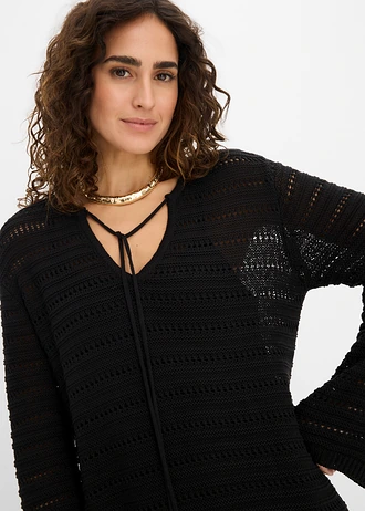 Gebreide mini jurk • zwart • bonprix online shop