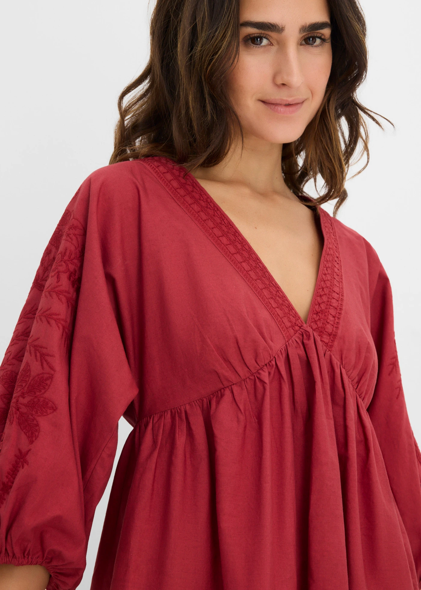 Rochie tip bluză din bumbac 100% • roșu oxid • magazin bonprix