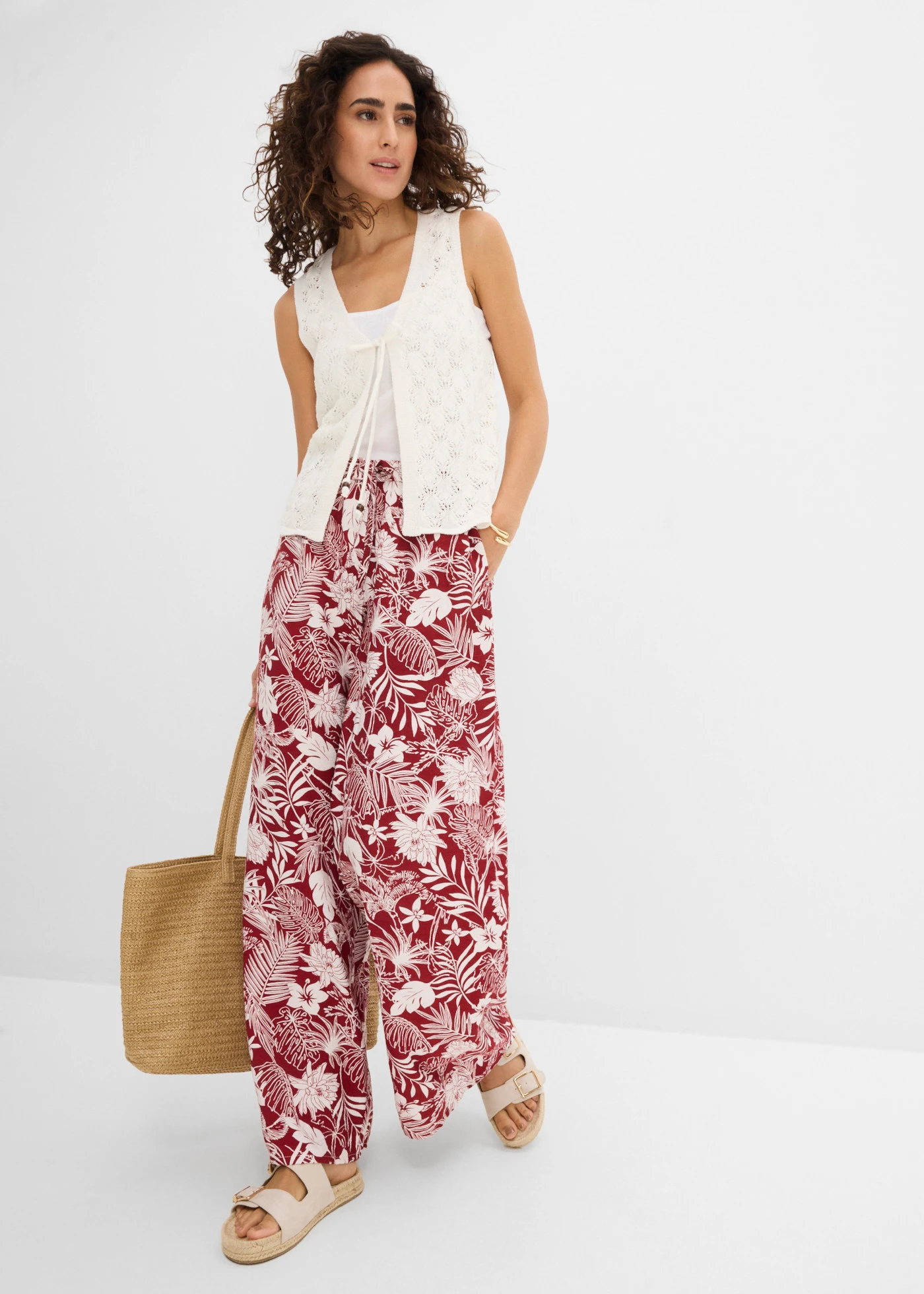 Jachetă tricotată ajurat • ecru • magazin bonprix