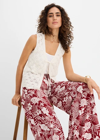 Gebreid ajour vest • wolwit • bonprix online shop