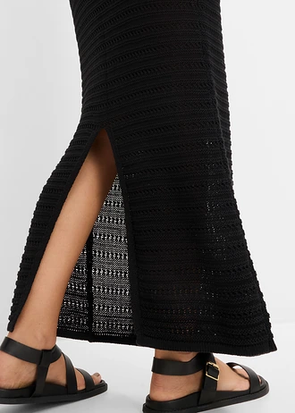 Lange gebreide rok • zwart • bonprix online shop