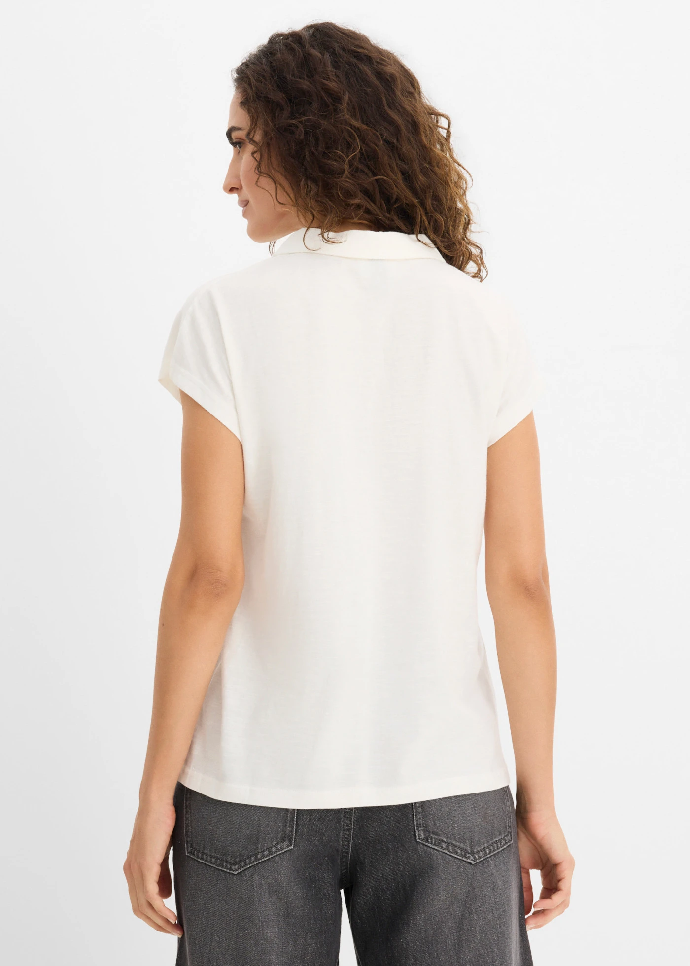 Koszulka polo  z czystej bawełny organicznej • biel wełny • sklep bonprix