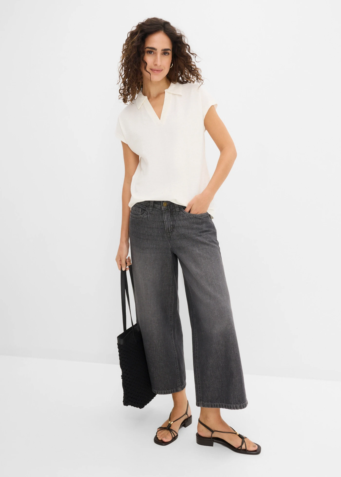 Koszulka polo  z czystej bawełny organicznej • biel wełny • sklep bonprix