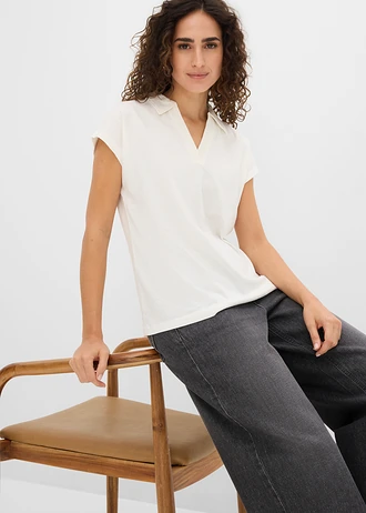 Koszulka polo  z czystej bawełny organicznej • biel wełny • sklep bonprix