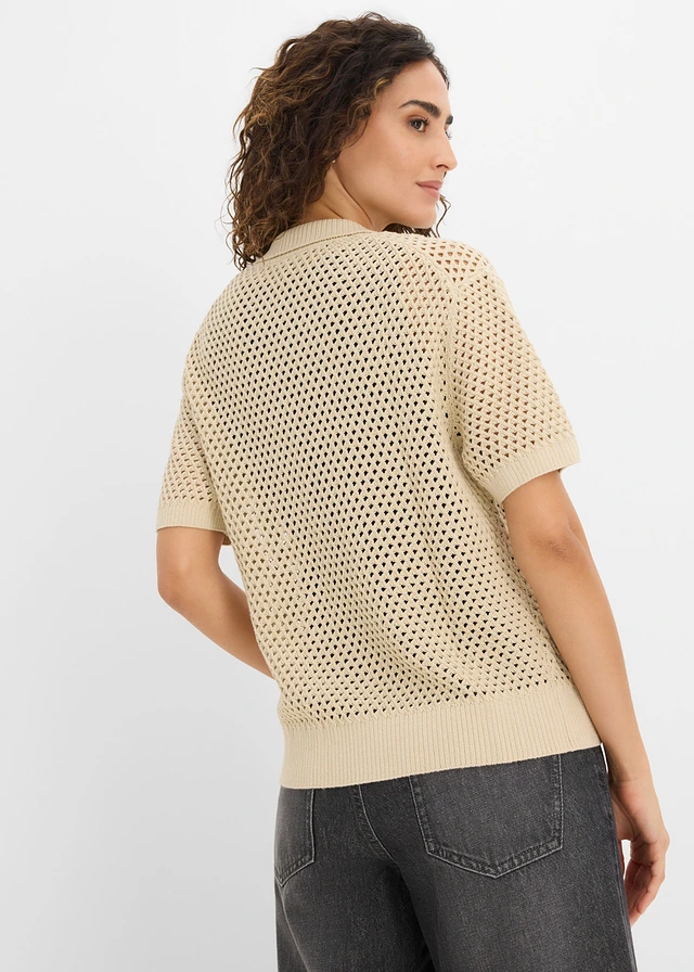Ajour vest, Kleur: lichtsand