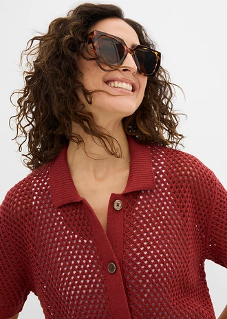 Ajour vest • woestijnrood • bonprix online shop