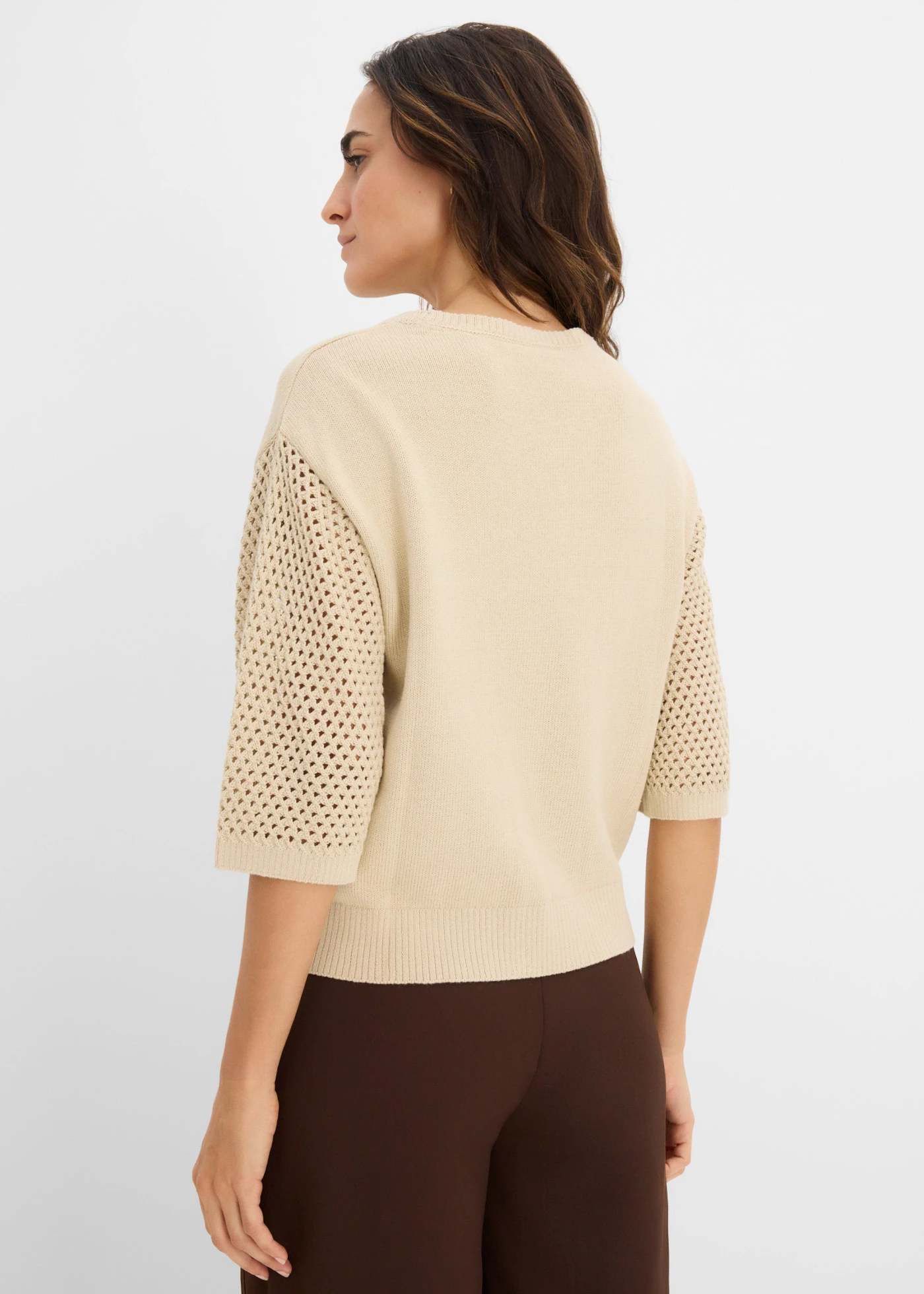 Pull en coton majoritaire • sable clair • Boutique bonprix