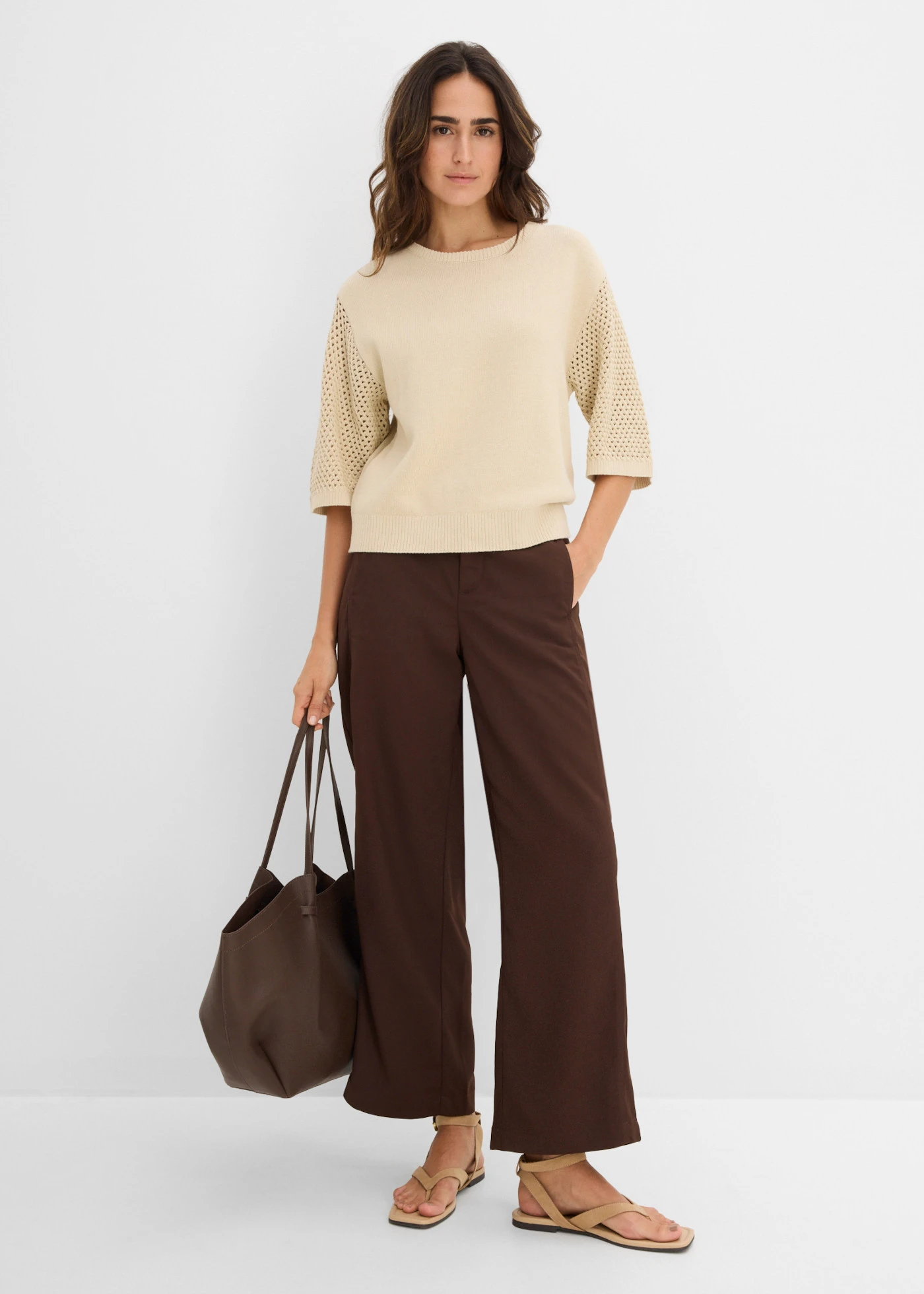 Pull en coton majoritaire • sable clair • Boutique bonprix