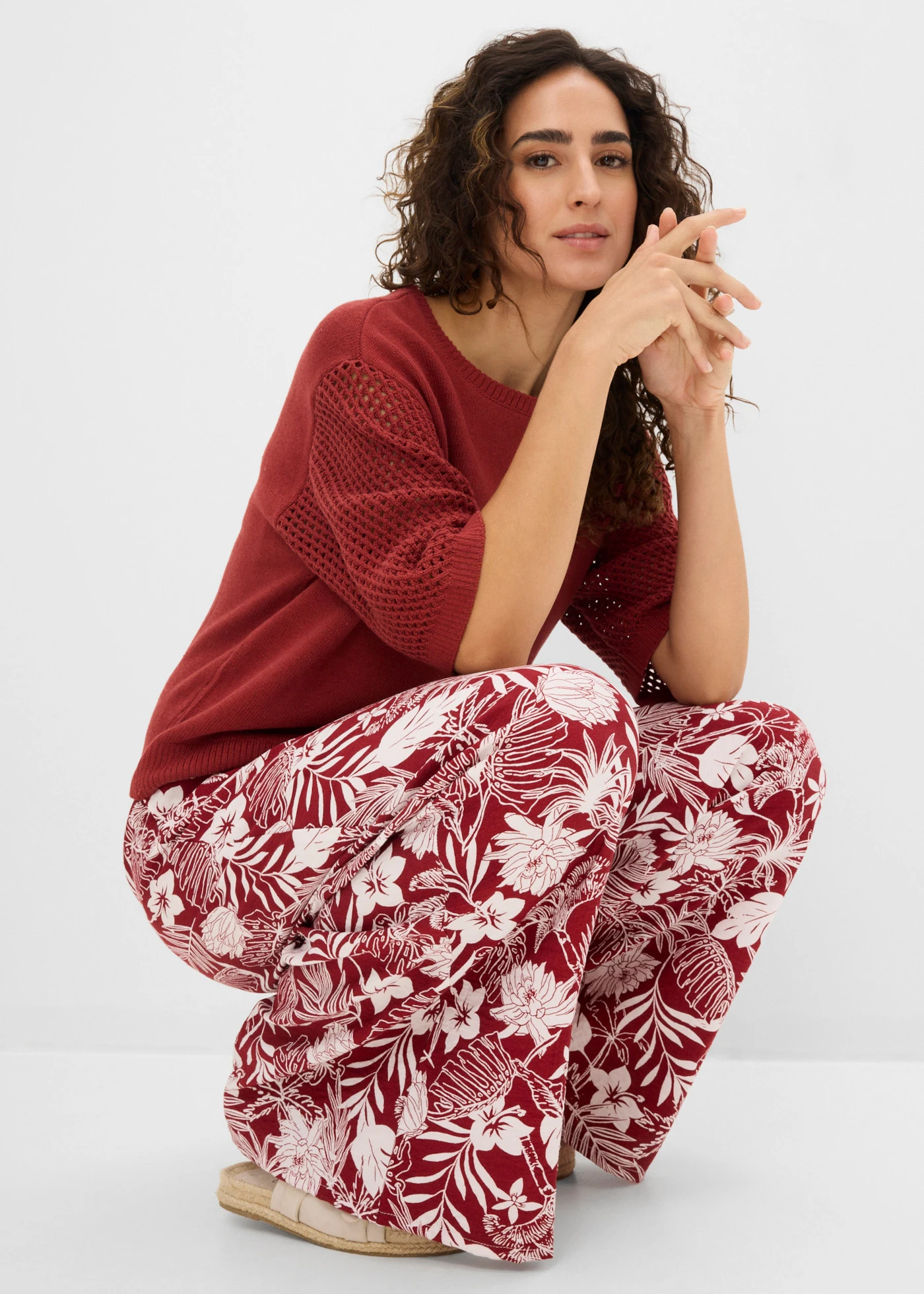 Trui in een katoenmix • woestijnrood • bonprix online shop