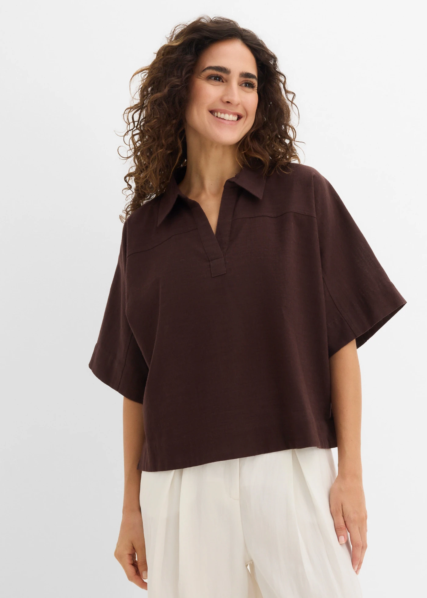 Tuniek van puur katoen • donkerbruin • bonprix online shop
