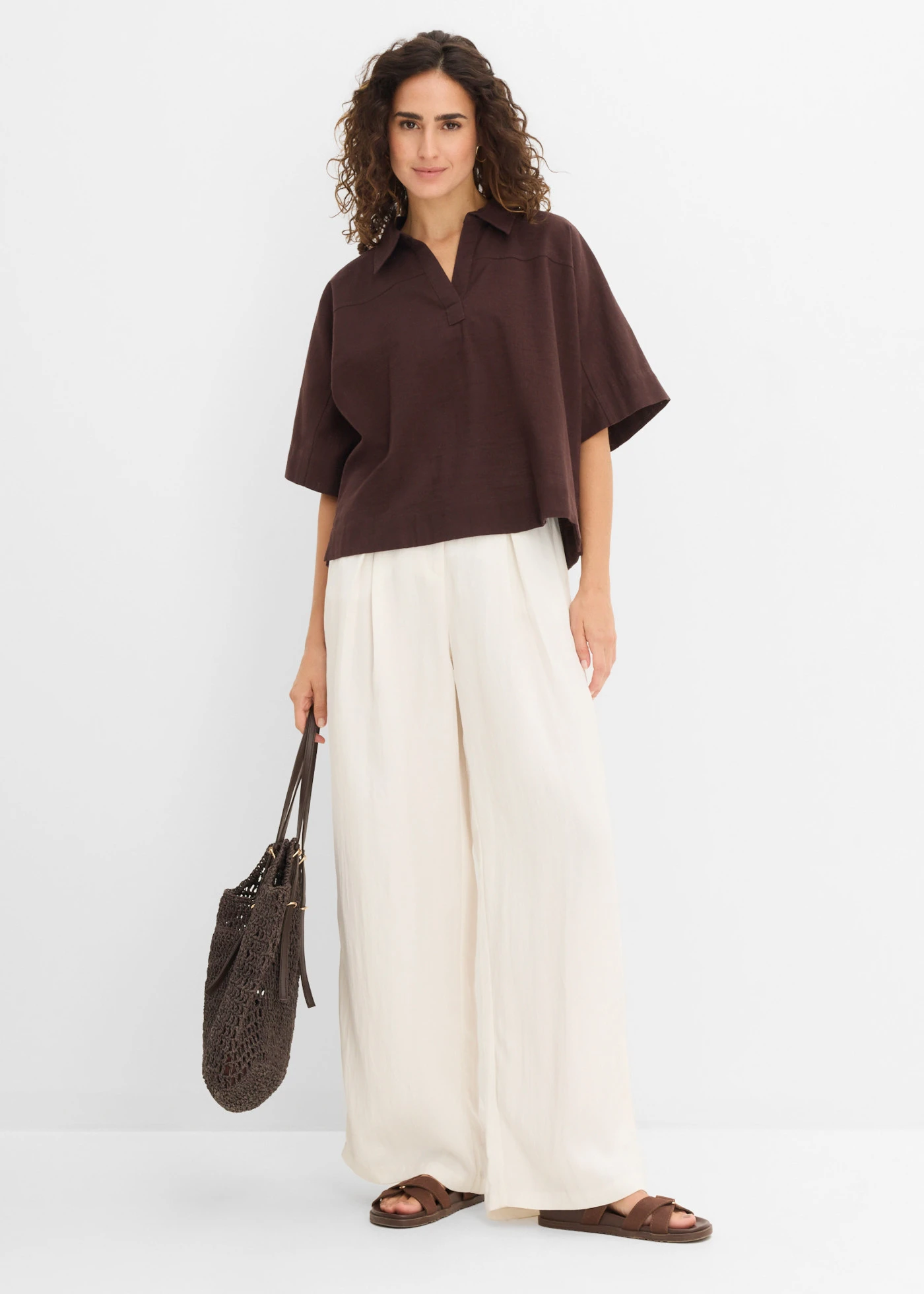 Tuniek van puur katoen • donkerbruin • bonprix online shop