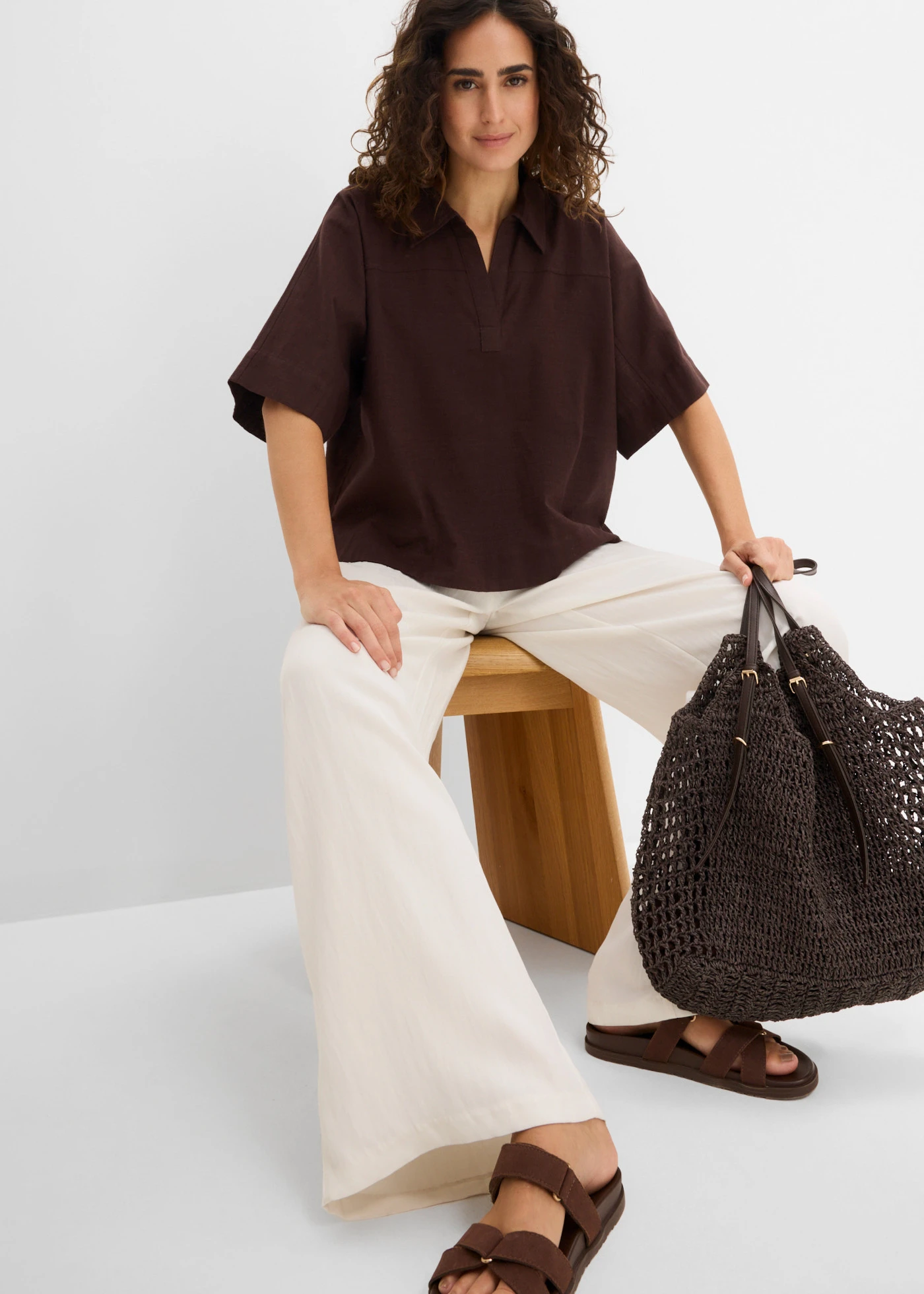 Tuniek van puur katoen • donkerbruin • bonprix online shop