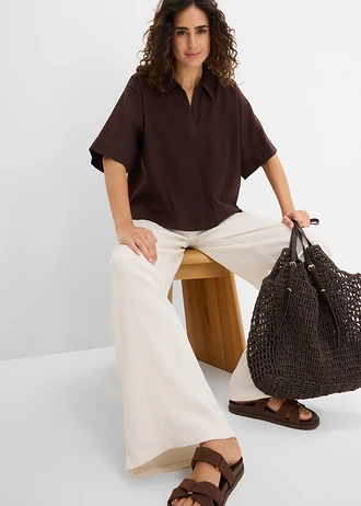 Tuniek van puur katoen • donkerbruin • bonprix online shop