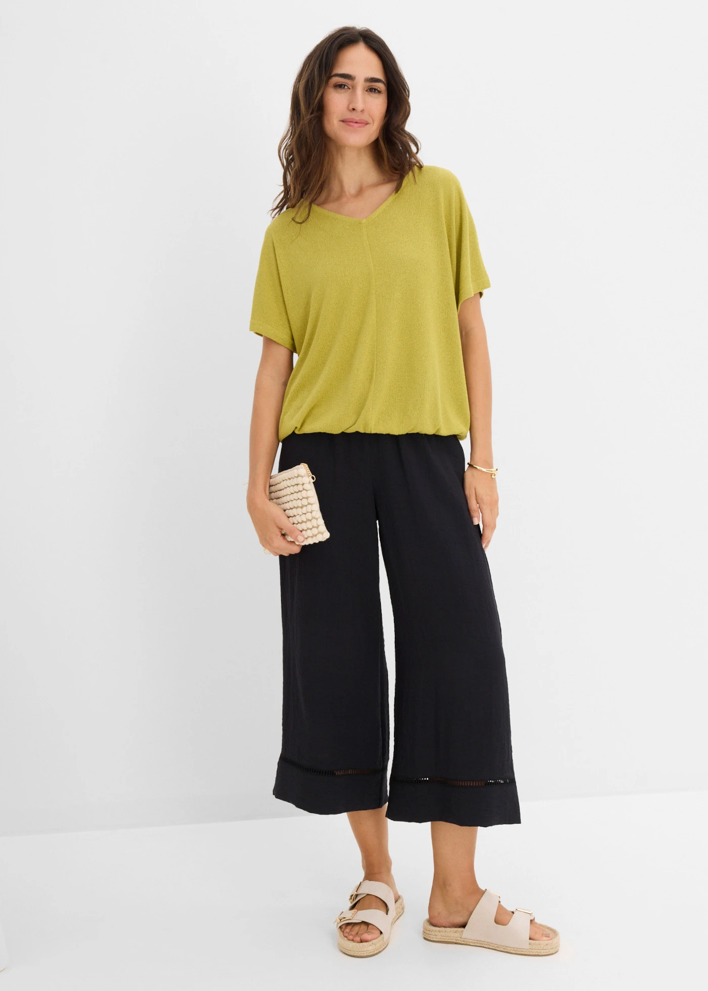 Shirt in gebreide look • cactusgroen • bonprix online shop